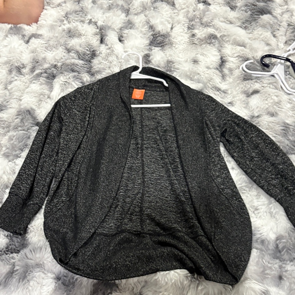 Joe Fresh Charcoal Open-Front Cardigan